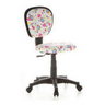 Silla giratoria para niños KIDDY TOP con estampado de corazones coloridos, estructura negra y ruedas de hjh OFFICE