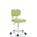 Silla giratoria para niños KIDDY TOP W verde con estructura blanca y ruedas de hjh OFFICE