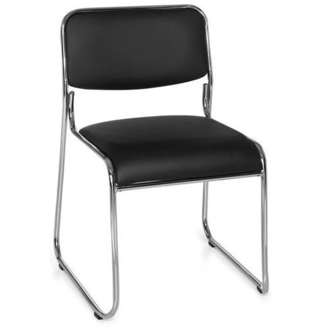 Silla de confidente negra KOLTA con estructura cromada brillante de hjh OFFICE