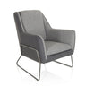 Sillón tapizado LAGUN en gris claro con detalles en gris oscuro y estructura metálica gris de hjh OFFICE