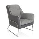 Sillón tapizado LAGUN en gris claro con detalles en gris oscuro y estructura metálica gris de hjh OFFICE