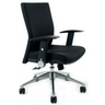 Silla de oficina profesional LAGUNA PRO con tapizado de tela negra y base brillante de hjh OFFICE