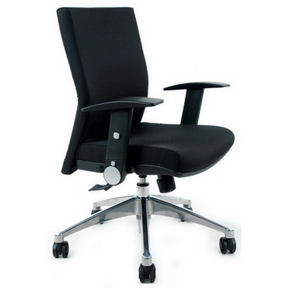 Silla de oficina profesional LAGUNA PRO con tapizado de tela negra y base brillante de hjh OFFICE