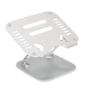 Soporte para portátil LAPTOP STAND plateado con ranuras de ventilación y soporte ajustable de hjh OFFICE