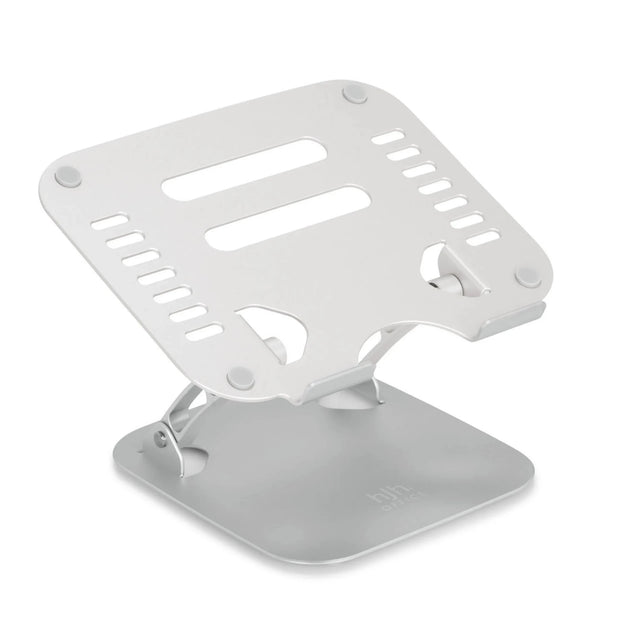 Soporte para portátil LAPTOP STAND plateado con ranuras de ventilación y soporte ajustable de hjh OFFICE