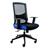 Silla de oficina profesional LAVITA en negro y azul con respaldo de malla y reposabrazos de hjh OFFICE
