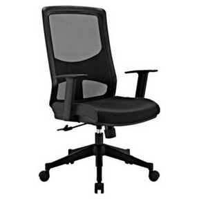 Silla de oficina profesional LAVITA en negro con respaldo de malla y reposabrazos de hjh OFFICE