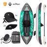 kayak inflable LAXO-285 en color petrol con juego de accesorios compuesto por remo y bolsa de Aqua Marina