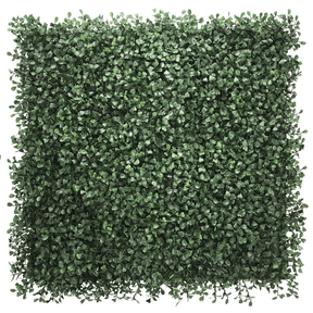 Estera vegetal verde LEAFLUXE 1 con hojas pequeñas y densas en forma cuadrada de hjh LIVING