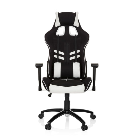 Silla gaming LEAGUE PRO I en blanco y negro con reposacabezas y reposabrazos integrados de hjh OFFICE