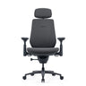 Silla de oficina LiberNovo Maxis Airflow en grafito con reposacabezas, reposabrazos y cinco ruedas de Libernovo