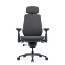 Silla de oficina LiberNovo Maxis Airflow en grafito con reposacabezas, reposabrazos y cinco ruedas de Libernovo