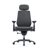 Silla de oficina LiberNovo Maxis Airflow en grafito con reposacabezas, reposabrazos y cinco ruedas de Libernovo