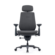 Silla de oficina LiberNovo Maxis Airflow en grafito con reposacabezas, reposabrazos y cinco ruedas de Libernovo