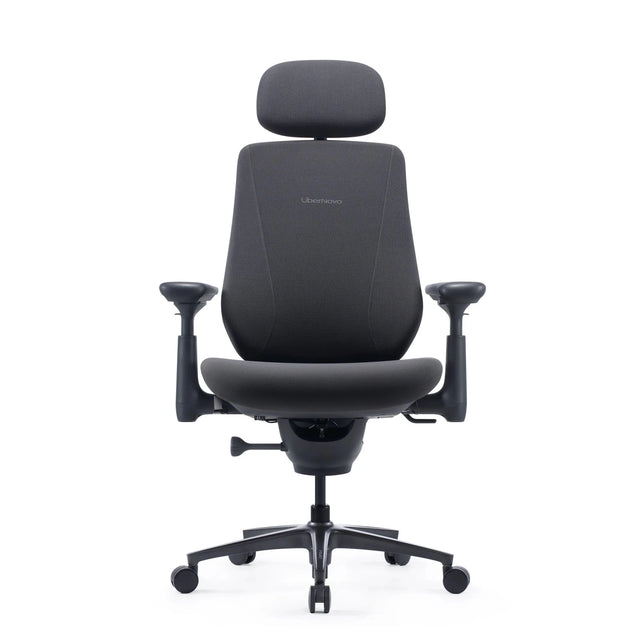 Silla de oficina LiberNovo Maxis Elektric en grafito con reposacabezas y reposabrazos ajustables de Libernovo