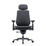 Silla de oficina LiberNovo Maxis Manual en grafito con reposacabezas, reposabrazos y cinco ruedas de Libernovo