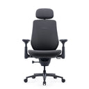 Silla de oficina LiberNovo Maxis Manual en grafito con reposacabezas, reposabrazos y cinco ruedas de Libernovo