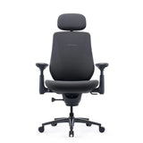 Silla de oficina LiberNovo Maxis Manual en grafito con reposacabezas, reposabrazos y cinco ruedas de Libernovo