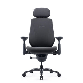 Silla de oficina LiberNovo Maxis Manual en grafito con reposacabezas, reposabrazos y cinco ruedas de Libernovo
