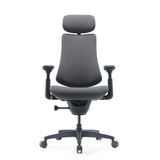 Silla alta gama LiberNovo Omni Gen en gris oscuro con reposacabezas y reposabrazos de Libernovo