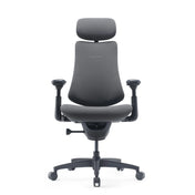 Silla alta gama LiberNovo Omni Gen en gris oscuro con reposacabezas y reposabrazos de Libernovo