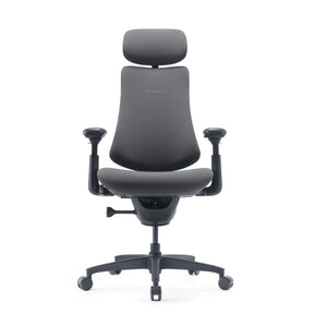 Silla alta gama LiberNovo Omni Gen en gris oscuro con reposacabezas y reposabrazos de Libernovo