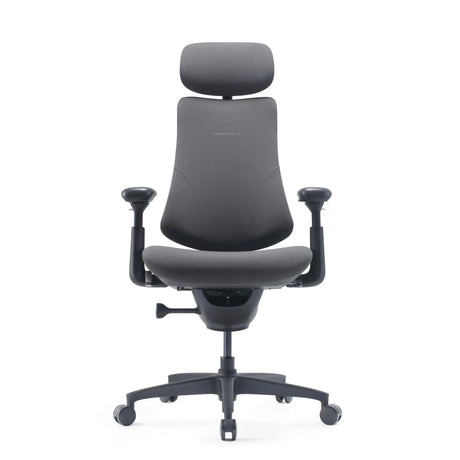 Silla alta gama LiberNovo Omni Gen en gris oscuro con reposacabezas y reposabrazos de Libernovo