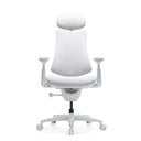 Silla alta gama LiberNovo Omni Gen en color blanco con reposacabezas y reposabrazos ajustables de Libernovo