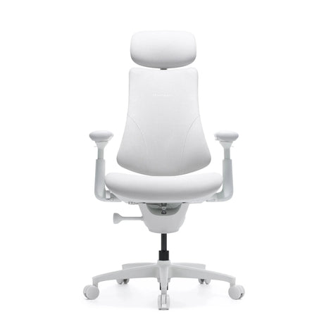 Silla alta gama LiberNovo Omni Gen en color blanco con reposacabezas y reposabrazos ajustables de Libernovo
