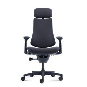 Silla alta gama LiberNovo Omni en negro con reposacabezas y reposabrazos de Libernovo