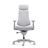 Silla alta gama LiberNovo Omni en gris con reposacabezas y reposabrazos de Libernovo
