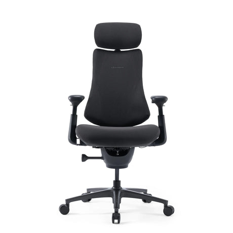 Silla alta gama LiberNovo Omni Pro en gris oscuro con reposacabezas y reposabrazos ajustables de Libernovo