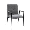 Sillón tapizado gris Lifea Flex con estructura metálica negra y reposabrazos de hjh LIVING