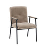 Sillón Lifea Flex con tapicería de tela marrón y estructura metálica negra de hjh LIVING