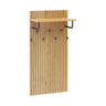 Perchero de pared LINNO SPACE en aspecto roble con estante negro y seis ganchos de hjh LIVING