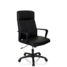 Sillón de oficina profesional LISSO negro con tapizado de cuero sintético y reposabrazos de hjh OFFICE
