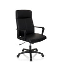 Sillón de oficina profesional LISSO negro con tapizado de cuero sintético y reposabrazos de hjh OFFICE