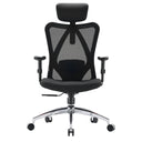 Silla de oficina profesional M18-M148 en negro con respaldo de malla y base cromada de Sihoo