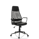 Sillón de oficina Home Office MARCOZ negro con respaldo de malla y reposabrazos de MyBuero