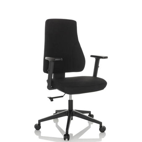 Silla de oficina profesional MATHES negra con reposabrazos y cinco ruedas de hjh OFFICE