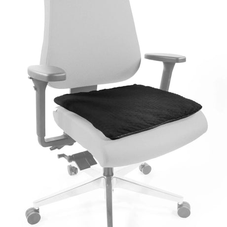 Cojín del asiento MEDISIT I negro sobre una silla de oficina gris claro de hjh OFFICE