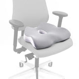 Cojín del asiento MEDISIT IV gris con una abertura central en una silla de oficina de hjh OFFICE