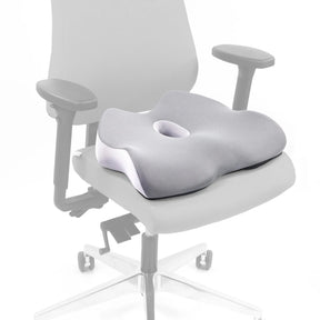 Cojín del asiento MEDISIT IV gris con una abertura central en una silla de oficina de hjh OFFICE