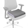 Cojín del asiento gris MEDISIT V en una silla de oficina blanca de hjh OFFICE