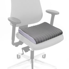 Cojín del asiento gris MEDISIT V en una silla de oficina blanca de hjh OFFICE