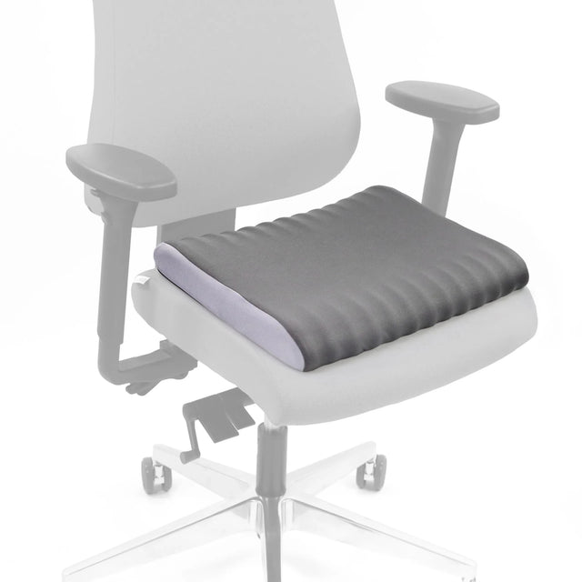 Cojín del asiento gris MEDISIT V en una silla de oficina blanca de hjh OFFICE