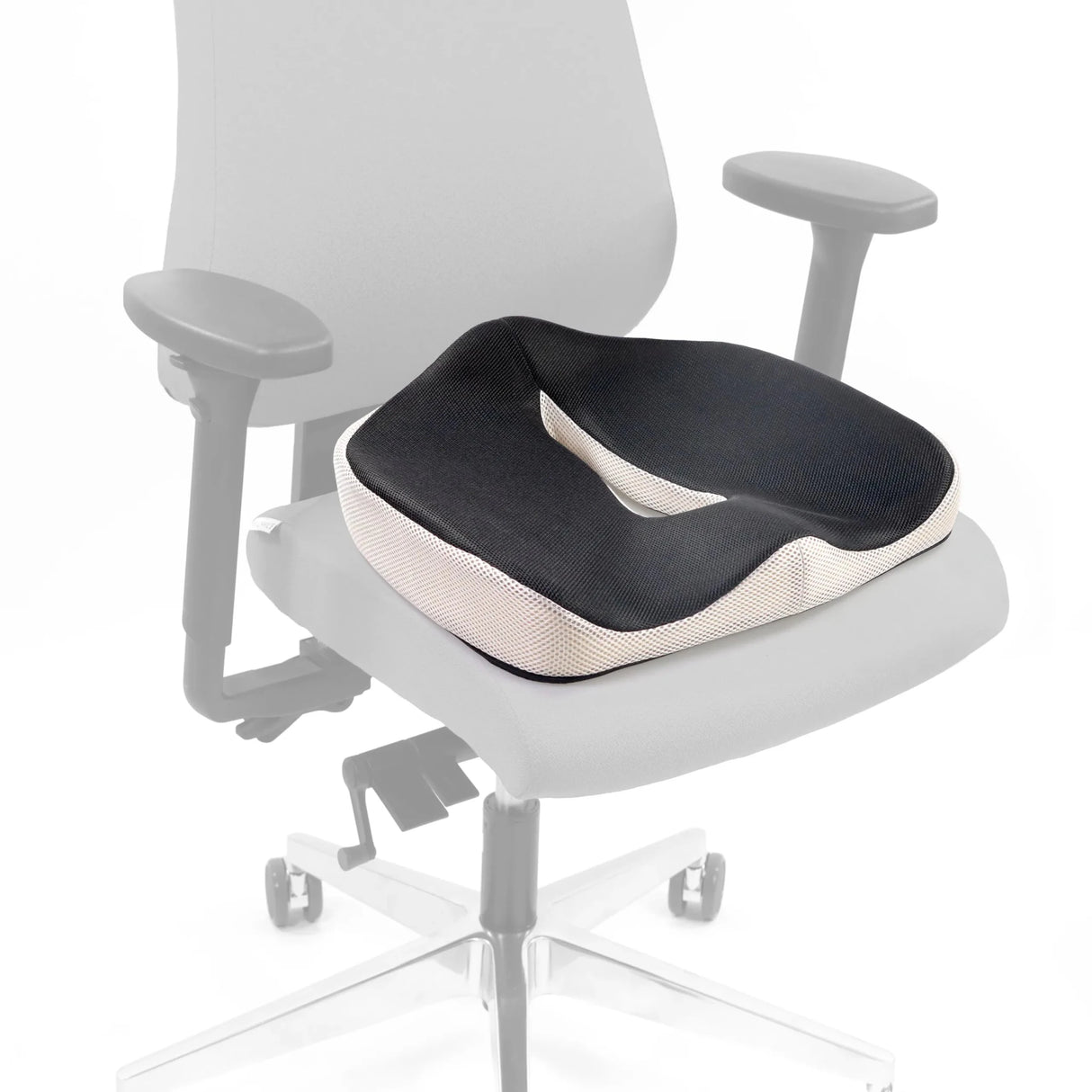 Cojín del asiento MEDISIT VII negro con superficie texturizada en una silla de oficina de hjh OFFICE