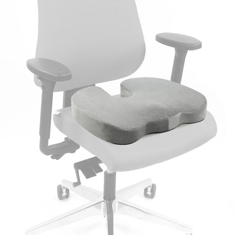 Cojín del asiento MEDISIT VIII gris con forma ergonómica en una silla de oficina de hjh OFFICE