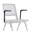 Silla blanca MEET WA con Reposabrazos negros y respaldo de malla blanca de hjh OFFICE