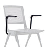 Silla blanca MEET WA con Reposabrazos negros y respaldo de malla blanca de hjh OFFICE